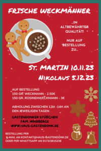 St. Martin und Nikolaus Weckmänner